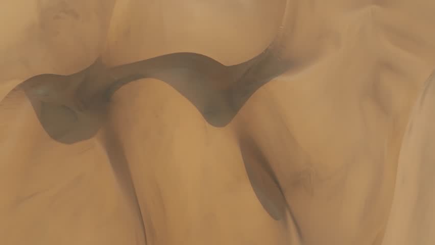 Aerial Top-Down Drone Shot of Sand Dune Patterns in Namibia Desert