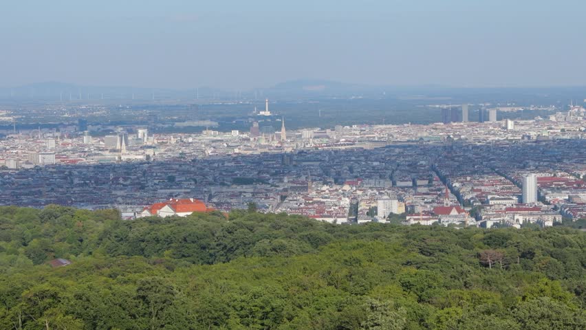 Panoramic view of Vienna city center and residential districts