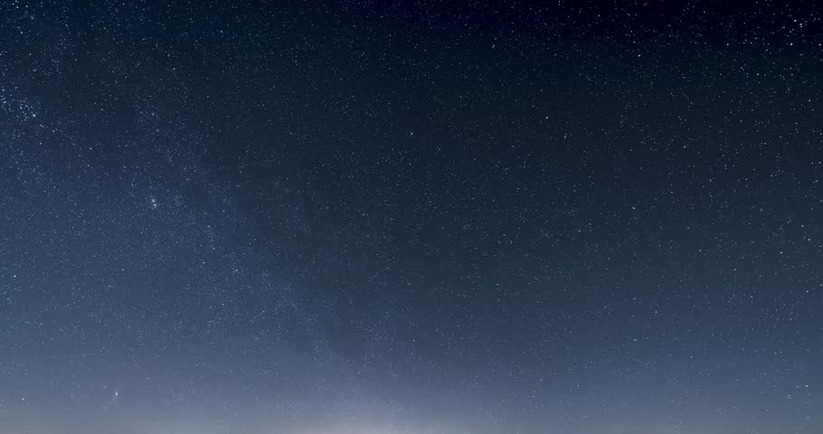 Stars Rotating Around Polaris in Starry Night Sky, Astronomy Timelapse Background