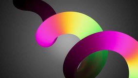 Curved rainbow ribbon flowing continuously. Seamless neon loop with organic gradient movement. 3D render motion. - Powered by Shutterstock - Get 15% off with code: PIKWIZARD15
