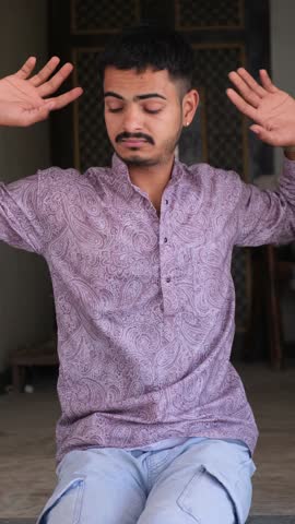 Tired Young Man Scratching Neck and Arms