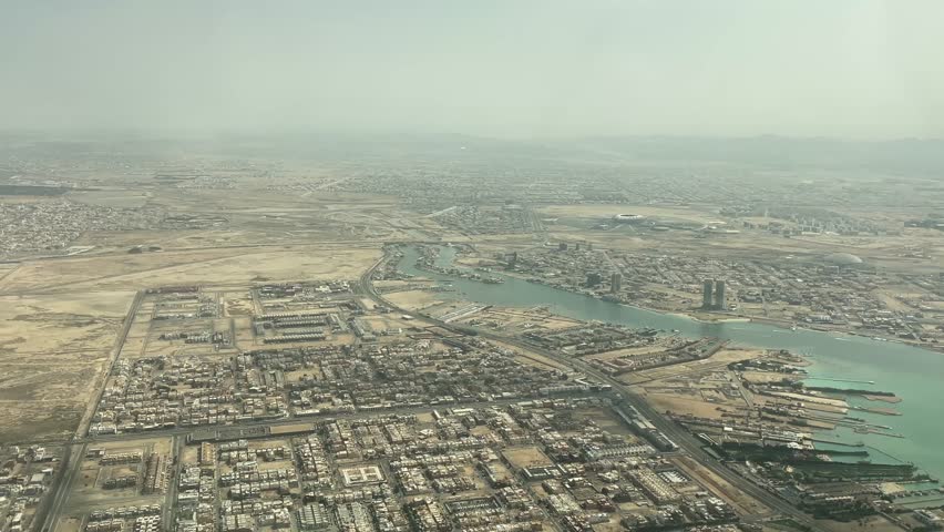 Flying over Jeddah view from above