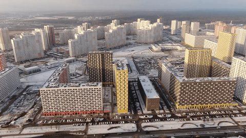 High Altitude Drone Orbit above Residential District