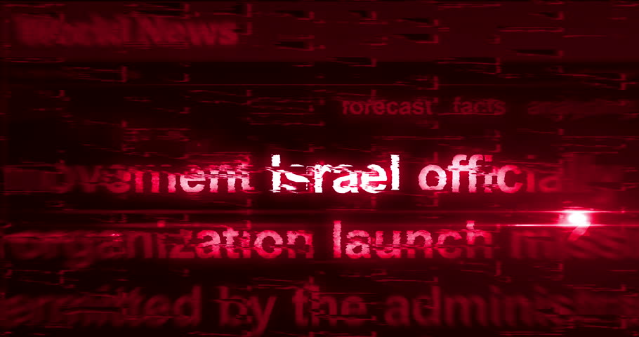 Iran Israel USA war conflict. Headline news titles international media abstract concept loop. Seamless and looped 3d animation.