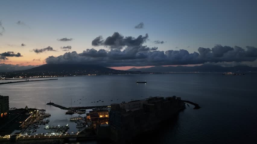 Morning in the port of Naples, Italy