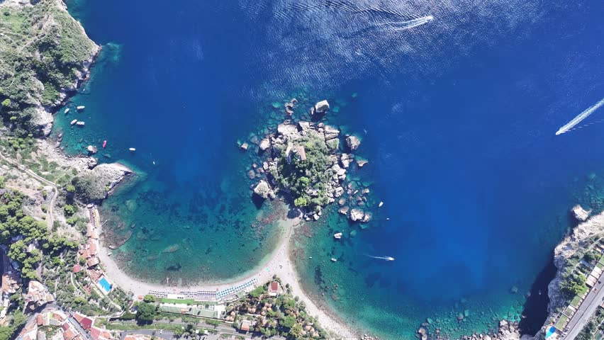 Aerial view of Taormina, Sicily, Italy