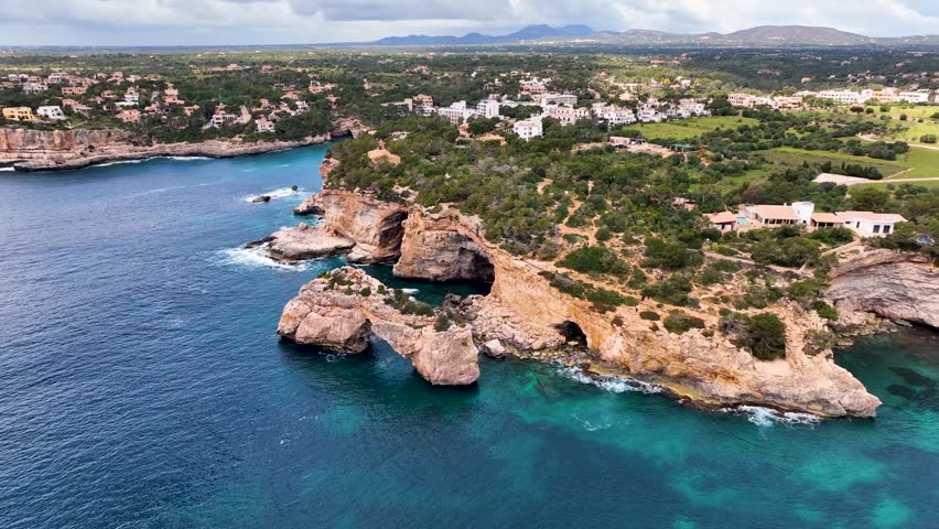 Scenic Aerial View of Mallorca Cliffside Coastline