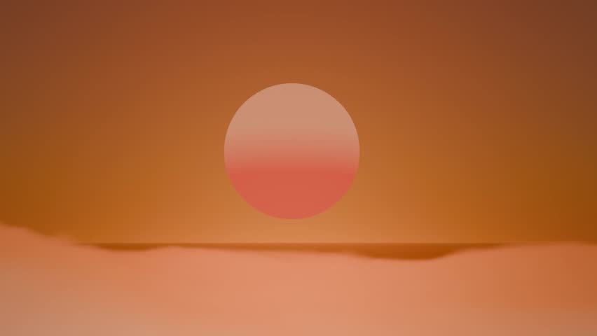 A fighter jet is vertical landing over sea of fog in sunset time (3D Rendering)