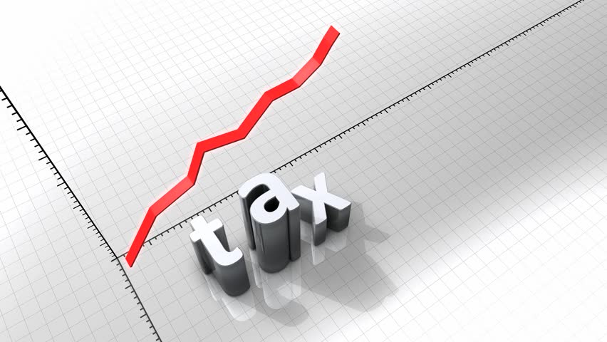 Growing chart graphic animation, rising tax.