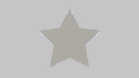 3D loop animation of rotating glass star with chromatic aberration and rainbow prism refraction. Elegant crystal star spinning on grey background with spectral light dispersion and glossy finish. - Powered by Shutterstock - Get 15% off with code: PIKWIZARD15