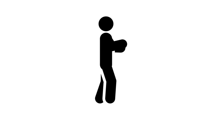 Animated Stick Figure Standing with Hands Together Pictogram Seamless Loop Greeting Respect