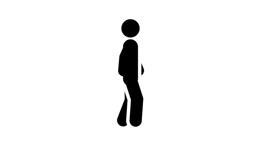 Animated Stick Figure Standing Idle Pictogram Seamless Loop Idle Position