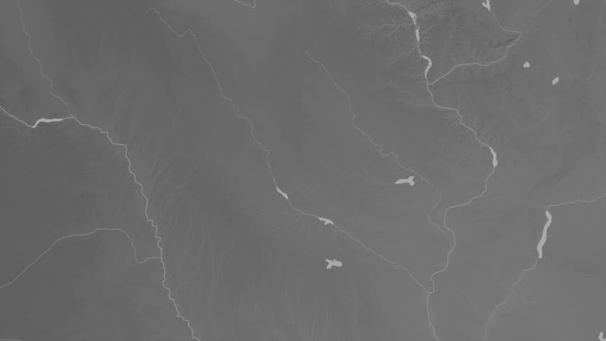 Iowa state, United States, extruded. Grayscale map