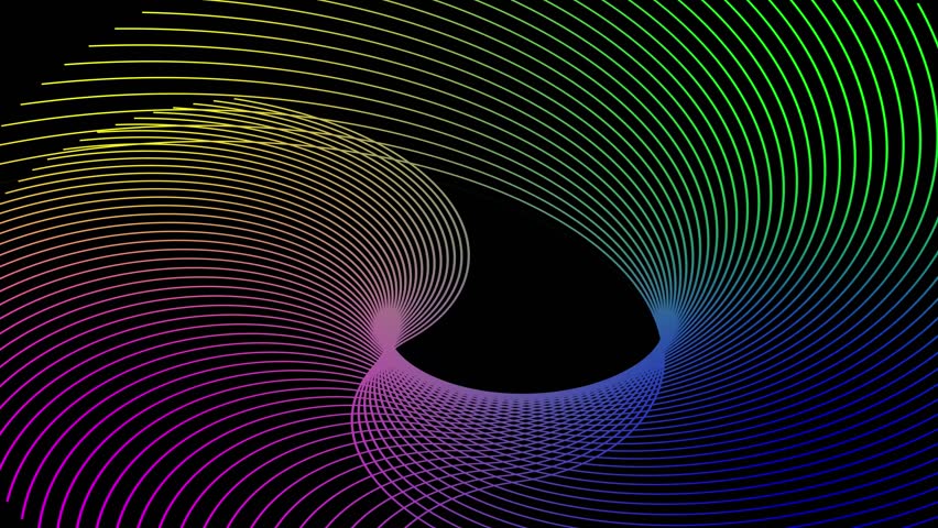Abstract rainbow motion graphics vortex animation energy flowing colorful background 4k. Abstract rainbow lines swirling vortex animation 4k ultra hd seamless loop background motion.