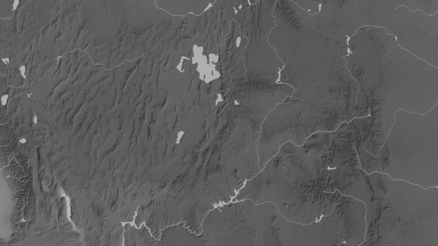 Utah state, United States, extruded. Grayscale map