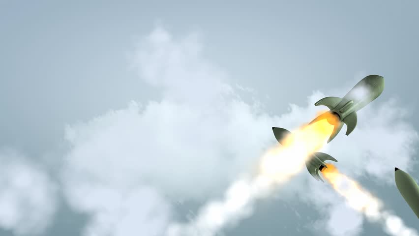 Concept animation missiles attack.