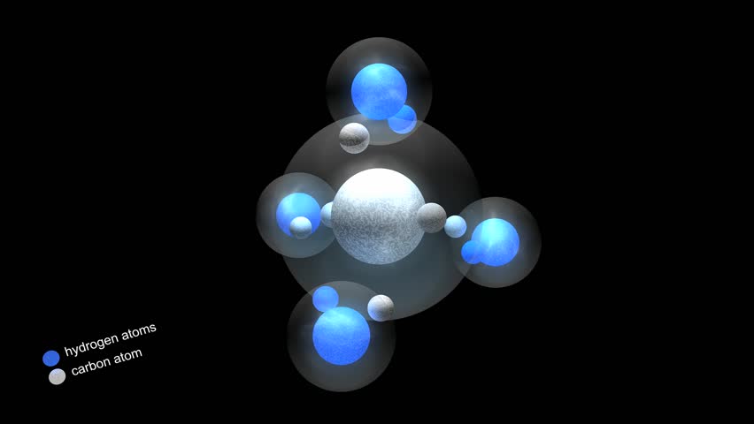 Artist render Methane molecule.