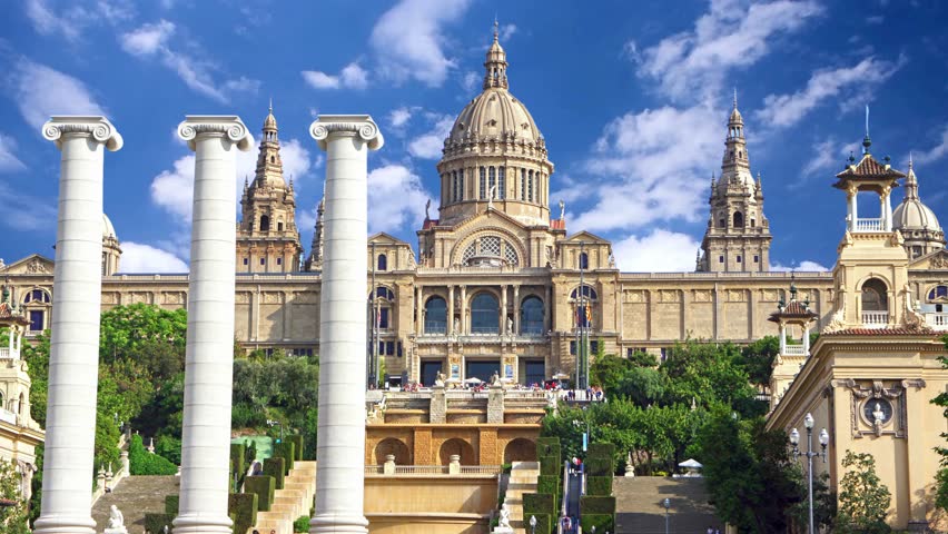 National Art Museum of Catalonia located in Barcelona, Catalonia, SpainNational Museum of Catalunia,Placa De Espanya Area. Barcelona. Spain. 