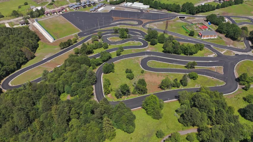 A drone view of the biathlon track in Bakuriani. Georgia.