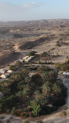 Drone aerial footage of desert mountains and rocky landscapes near Eilat in southern Israel, scenic desert and travel destination