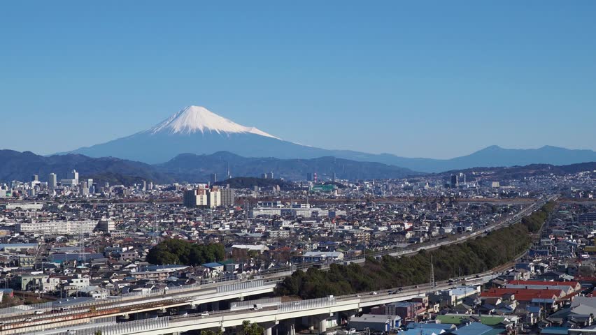 The view of shizuoka-city and Mt.fuji.