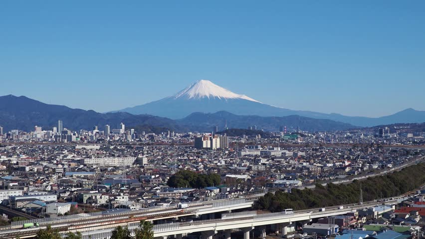 The view of shizuoka-city and Mt.fuji.