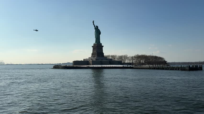 Statue of Liberty from a Boat, New York Harbor View