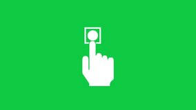 White Hand Icon Pressing Button Animation on Green Screen Chroma Key Background. - Powered by Shutterstock - Get 15% off with code: PIKWIZARD15