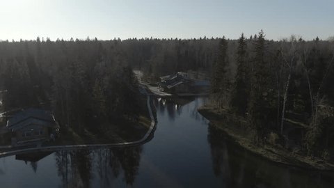 Low Approach Drone Flight Lakefront Building