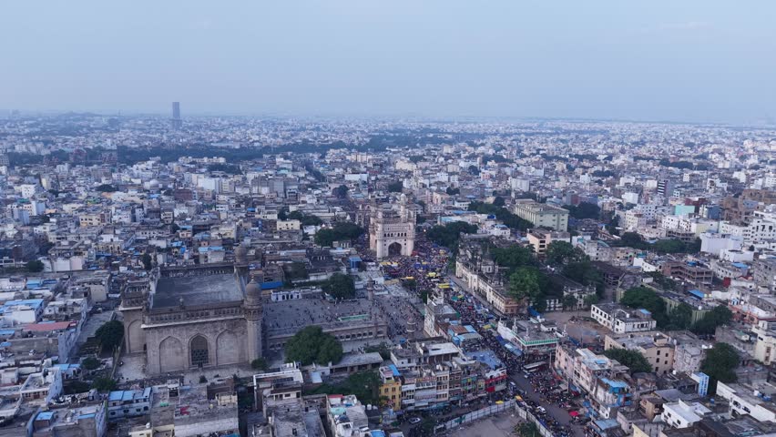 Aerial View of Charminar Hyderabad Telangana India