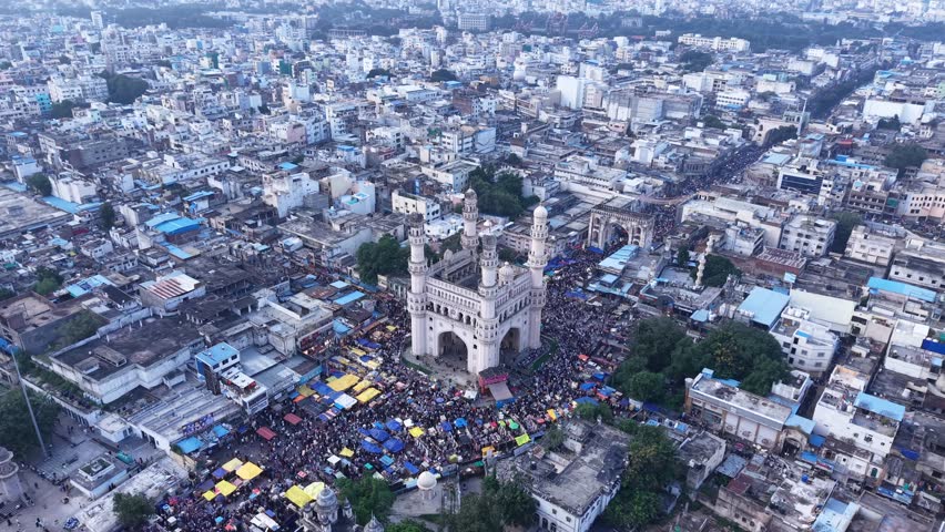 Aerial View of Charminar Hyderabad Telangana India