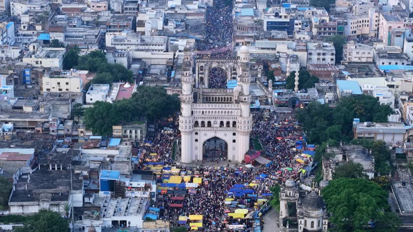 Aerial View of Charminar Hyderabad Telangana India
