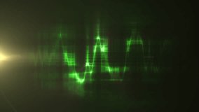 Abstract green glowing waveform with soft light trails, illustrating digital frequency signals, sound analysis, and flowing electronic energy - Powered by Shutterstock - Get 15% off with code: PIKWIZARD15