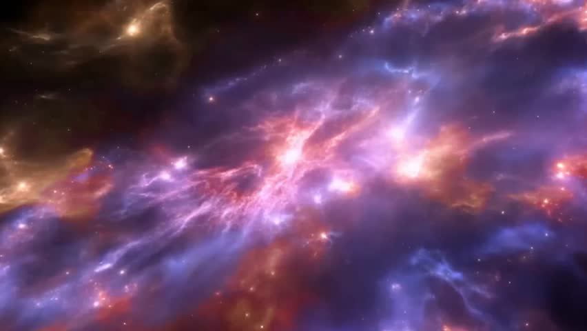 Celestial Nebula Cosmic Clouds and Stellar Ignition. High quality 8k footage