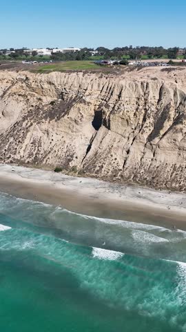 Blacks Beach At San Diego In California United States. Paradisiac Beach Scenery. Seascape Landmark. Blacks Beach At San Diego In California United States.