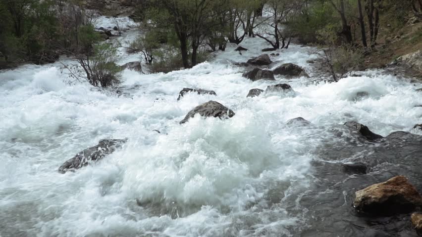 A river flowing down the mountainside