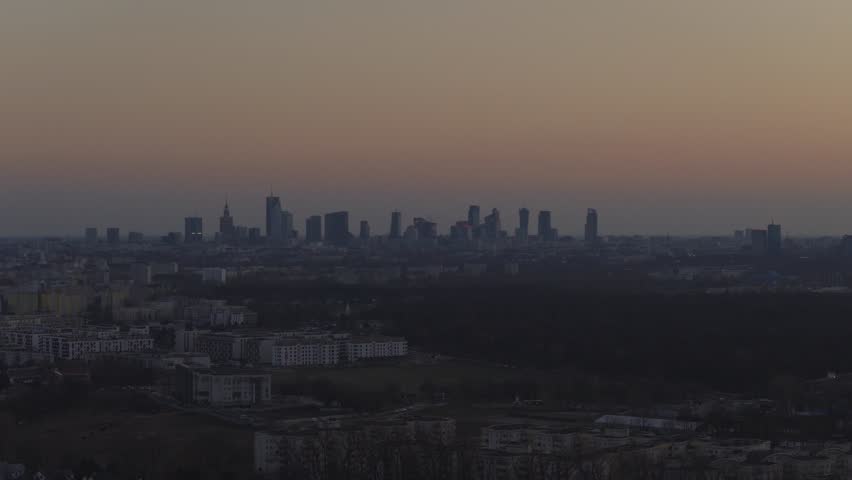 Cinematic time-lapse footage of Warsaw