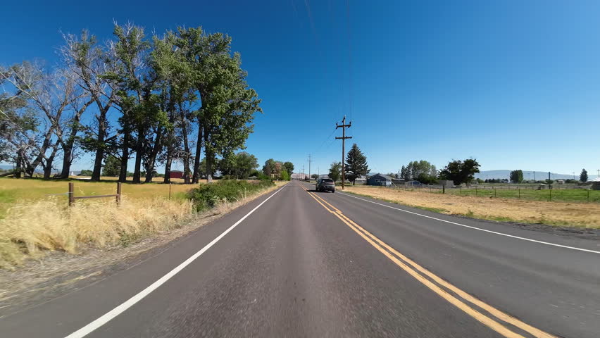 Oregon Klamath Falls Highway 39 South 07 Rear View Driving Plates USA Ultra Wide
