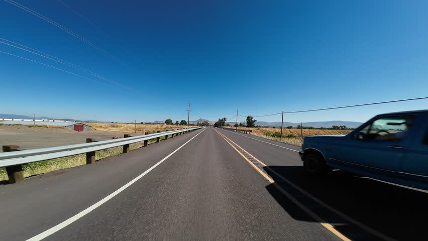 Oregon Klamath Falls Highway 39 South 08 Rear View Driving Plates USA Ultra Wide