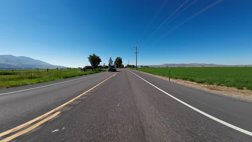 Oregon Klamath Falls Highway 39 South 09 Front View Driving Plates USA Ultra Wide