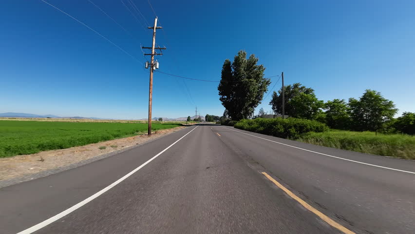 Oregon Klamath Falls Highway 39 South 09 Rear View Driving Plates USA Ultra Wide