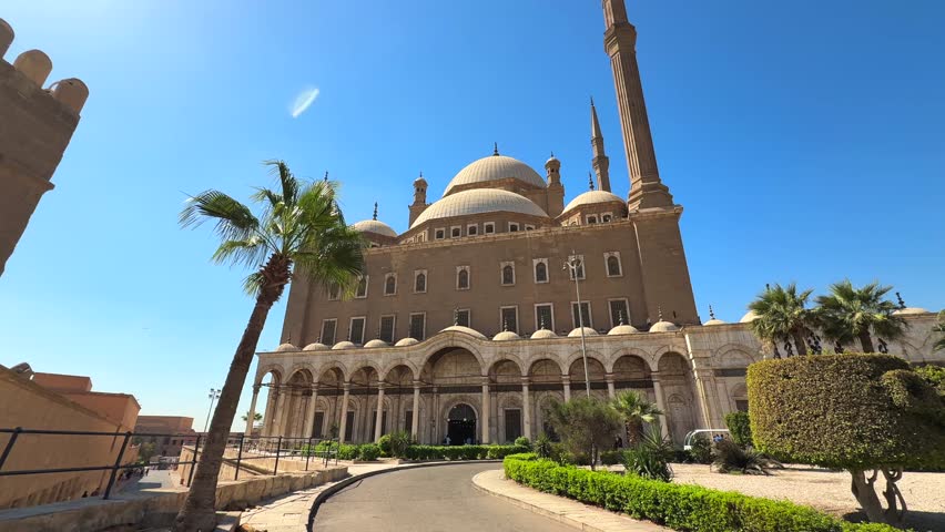 Cairo, Egypt - September 29, 2025: Mohamed Ali Mosque inside the Citadel courtyard 
