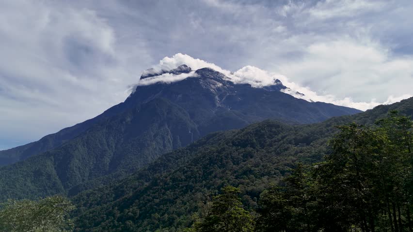 Aerial view of Mt. Kinabalu Ranau Sabah Malaysia