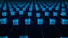 Blockchain Network Technology Background with Connected Data Cubes, Digital Ledger Blocks and Binary Data Flow for Cryptocurrency, Cyber Security, Fintech, Big Data and Decentralized Systems - Powered by Shutterstock - Get 15% off with code: PIKWIZARD15