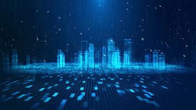 Futuristic digital city metaverse artificial intelligence technology cyberspace city Smart city infographics. AI city, data communication, 5g High-Speed Internet digital data grid floating wireless 3D - Powered by Shutterstock - Get 15% off with code: PIKWIZARD15