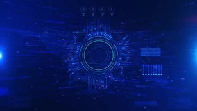 Futuristic Data Analytics HUD Interface Advanced digital dashboard charts indicators central system core. for data science videos, AI interfaces, business analytics visuals technology presentations. - Powered by Shutterstock - Get 15% off with code: PIKWIZARD15
