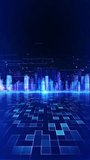 Visualization of cyber city. Architecture of the future technology.. Smart digital city skyline. smart city glowing skyscrapers network. Artificial Intelligence technology, digital city, 5g networks - Powered by Shutterstock - Get 15% off with code: PIKWIZARD15