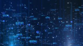 Financial Analytics Data Dashboard Background Animation, Floating charts, graphs dynamic financial interface in digital space. stock market fintech business presentations, trading economic analysis - Powered by Shutterstock - Get 15% off with code: PIKWIZARD15