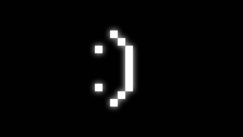 8-bit pixel art retro smile text emoji Icon looped animation video 4k 30fps