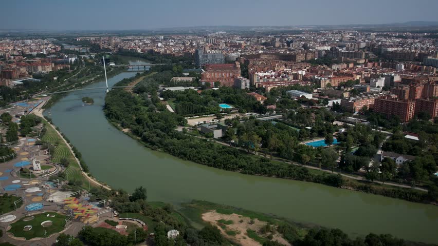 Drone footage of Zaragoza
